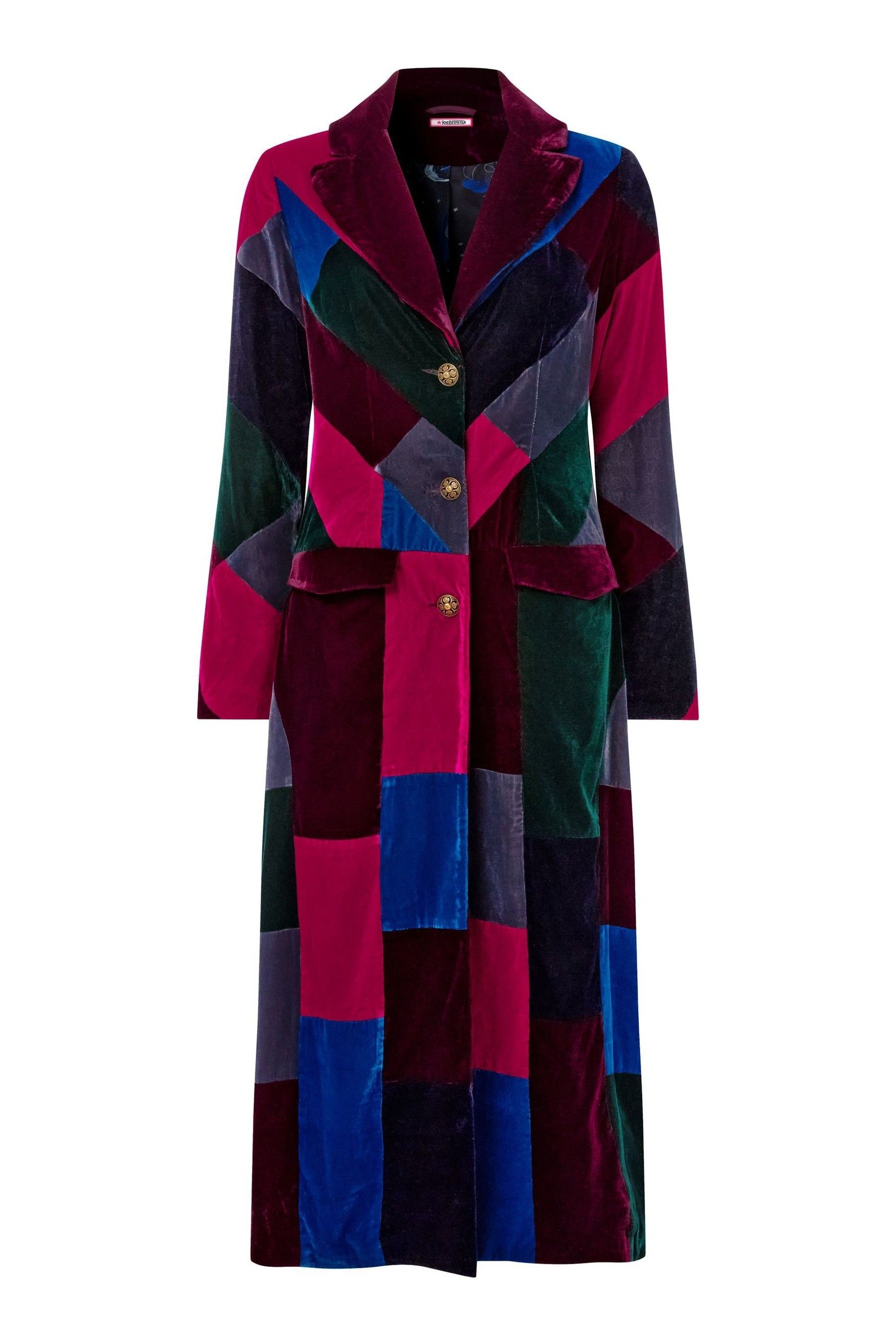 Buy Joe Browns Purple Velvet Patchwork Maxi Coat from Next Luxembourg