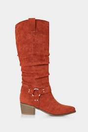 Joe Browns Orange Statement Strap Slouchy Microsuede Long Boots - Image 1 of 6