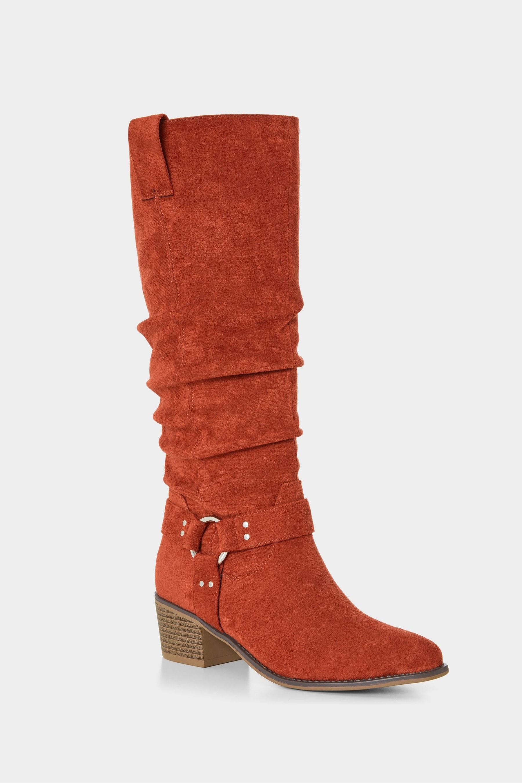 Orange knee boots top