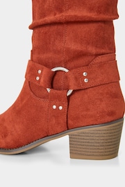 Joe Browns Orange Statement Strap Slouchy Microsuede Long Boots - Image 4 of 6