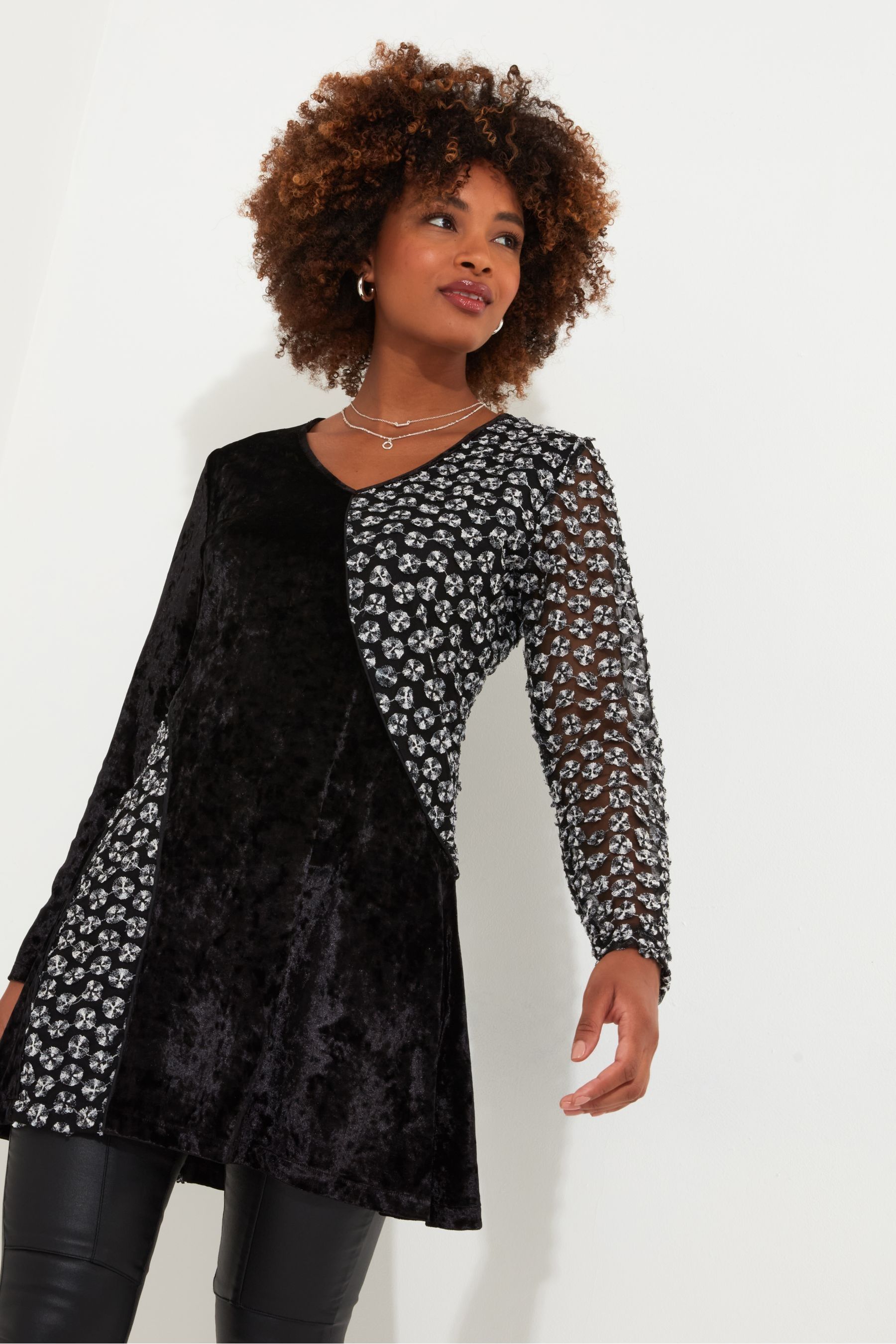 Black jersey tunic dress hot sale