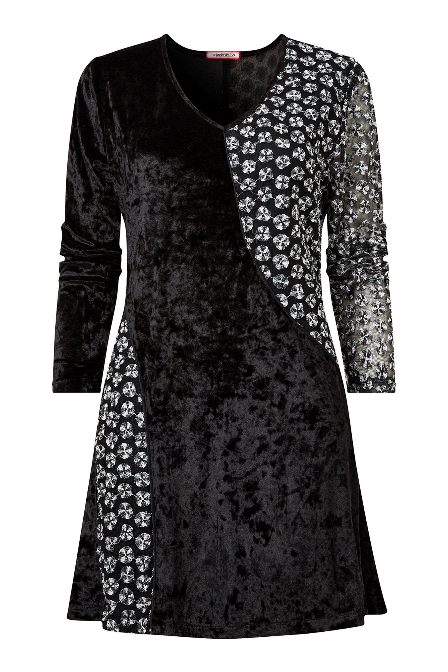 Buy Joe Browns Black Velour and Mesh Textured Jersey Tunic Dress from Next Germany