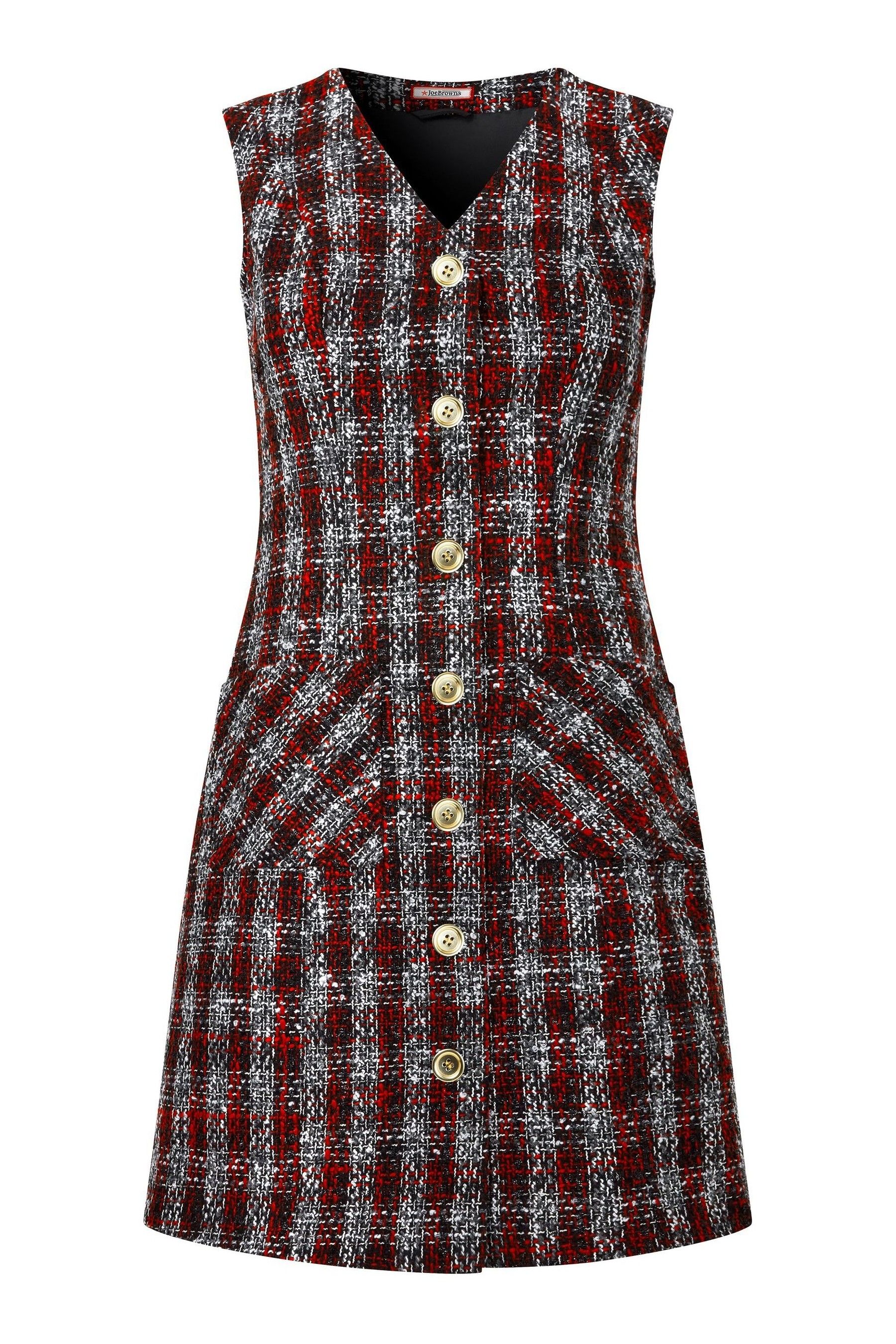 Red check pinafore sale