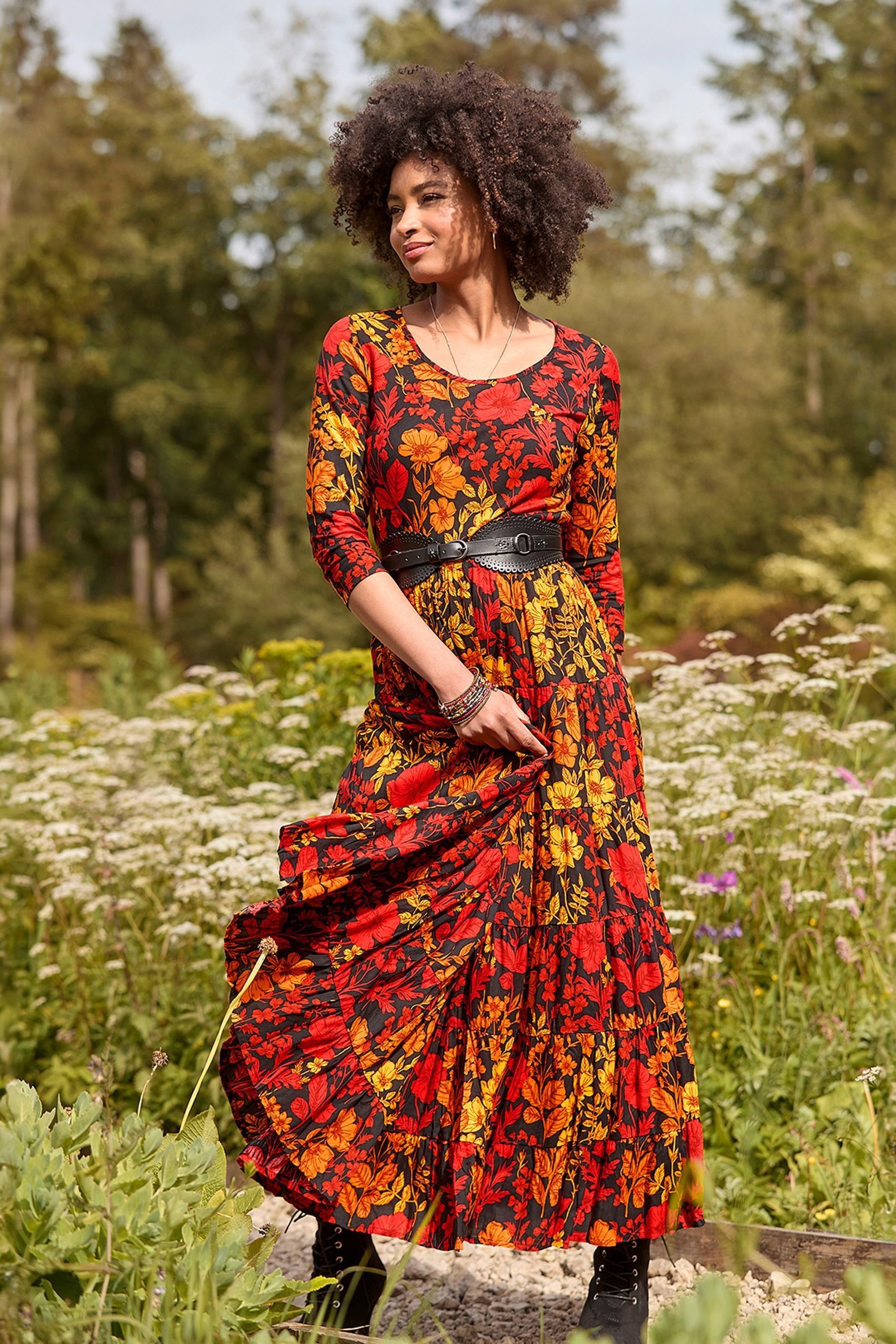 Crinkle cotton maxi dress shop