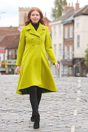 Joe Browns Green Statement Colour Dip Hem Coat - Image 1 of 9