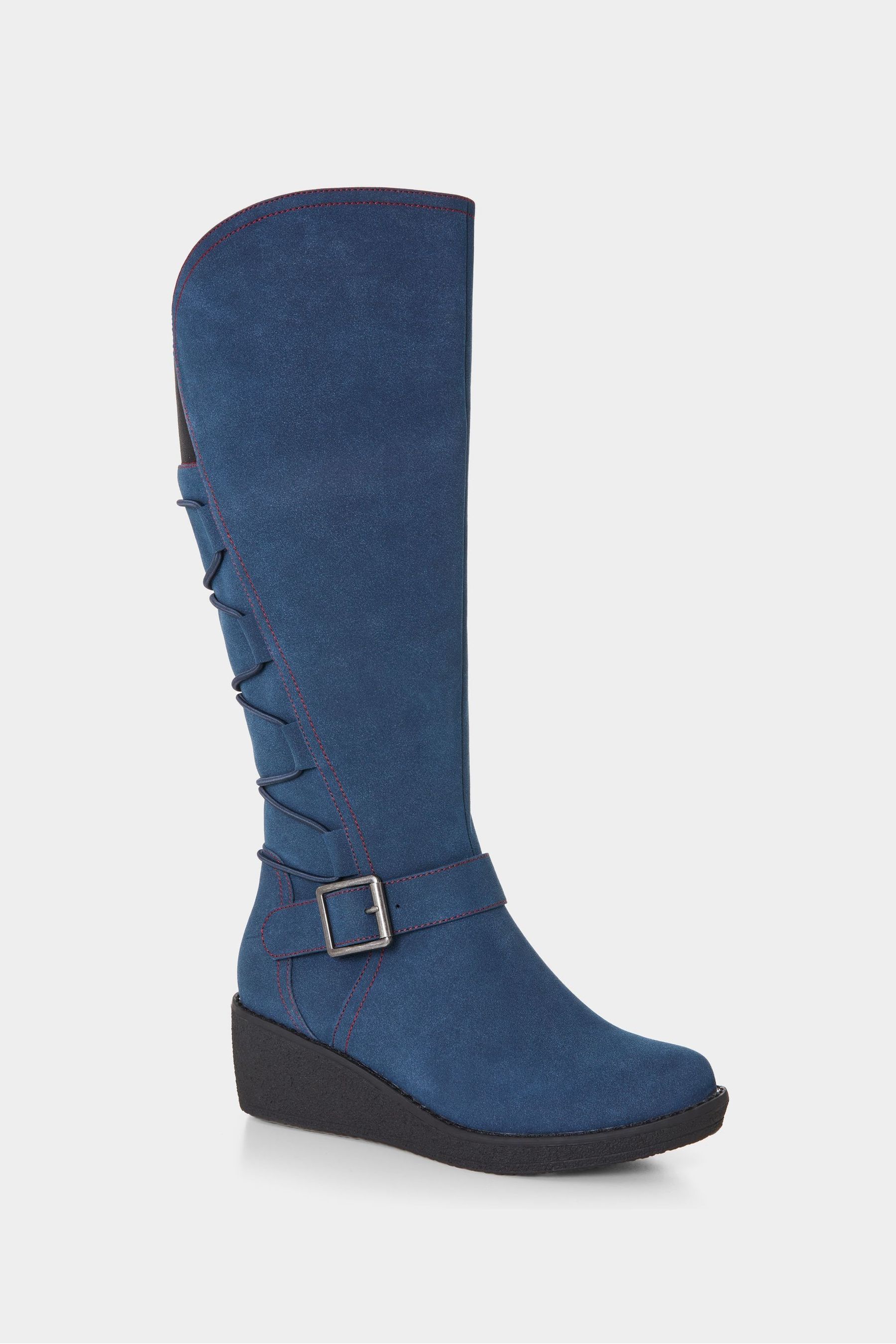 Wedge calf boots top