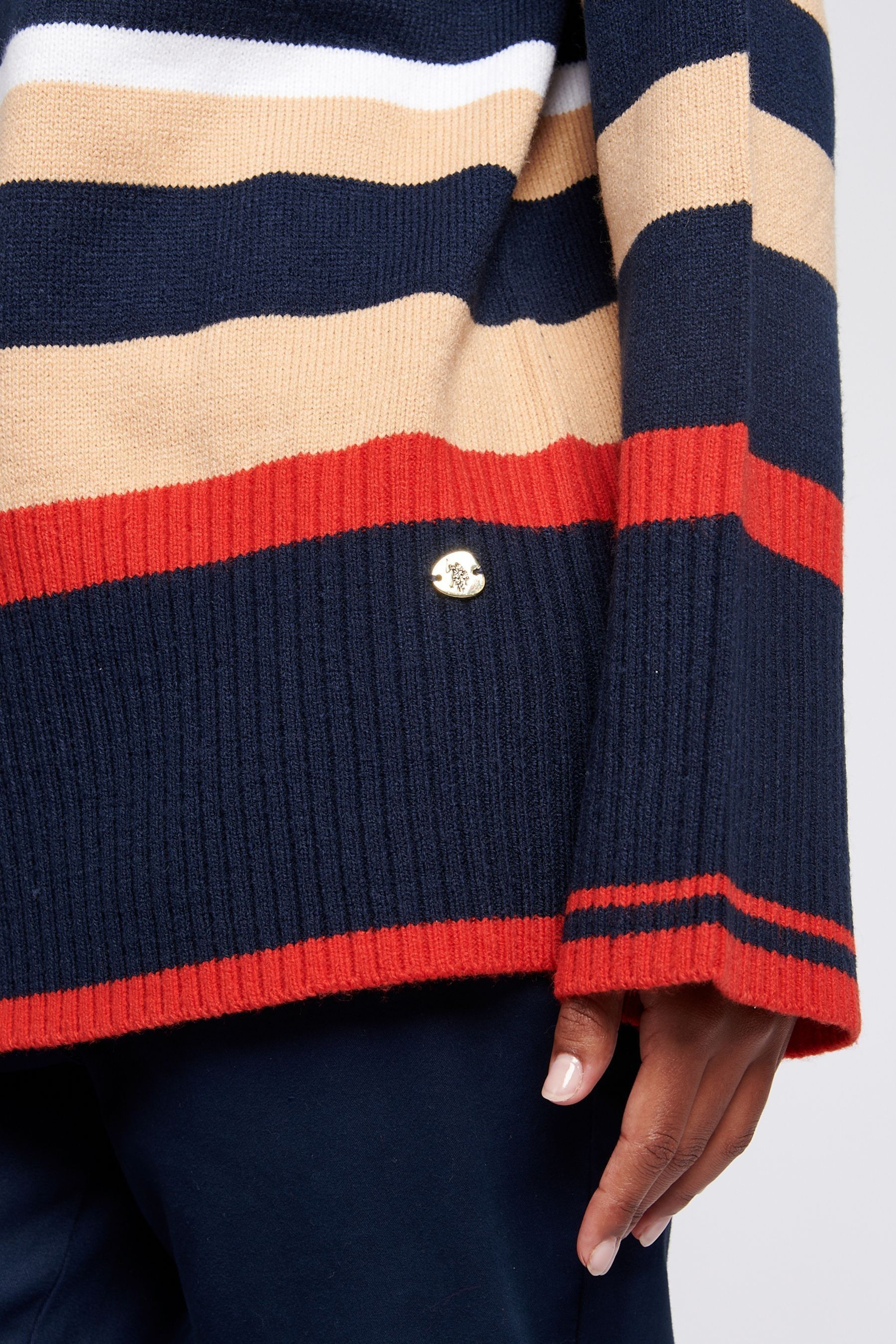 Buy U.S. Polo Assn. Womens Striped Longline Jumper from Next Oman