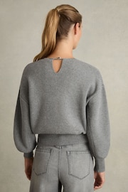 Reiss Grey Nadine Chain-Necklace Jumper With Cashmere - Image 5 of 7