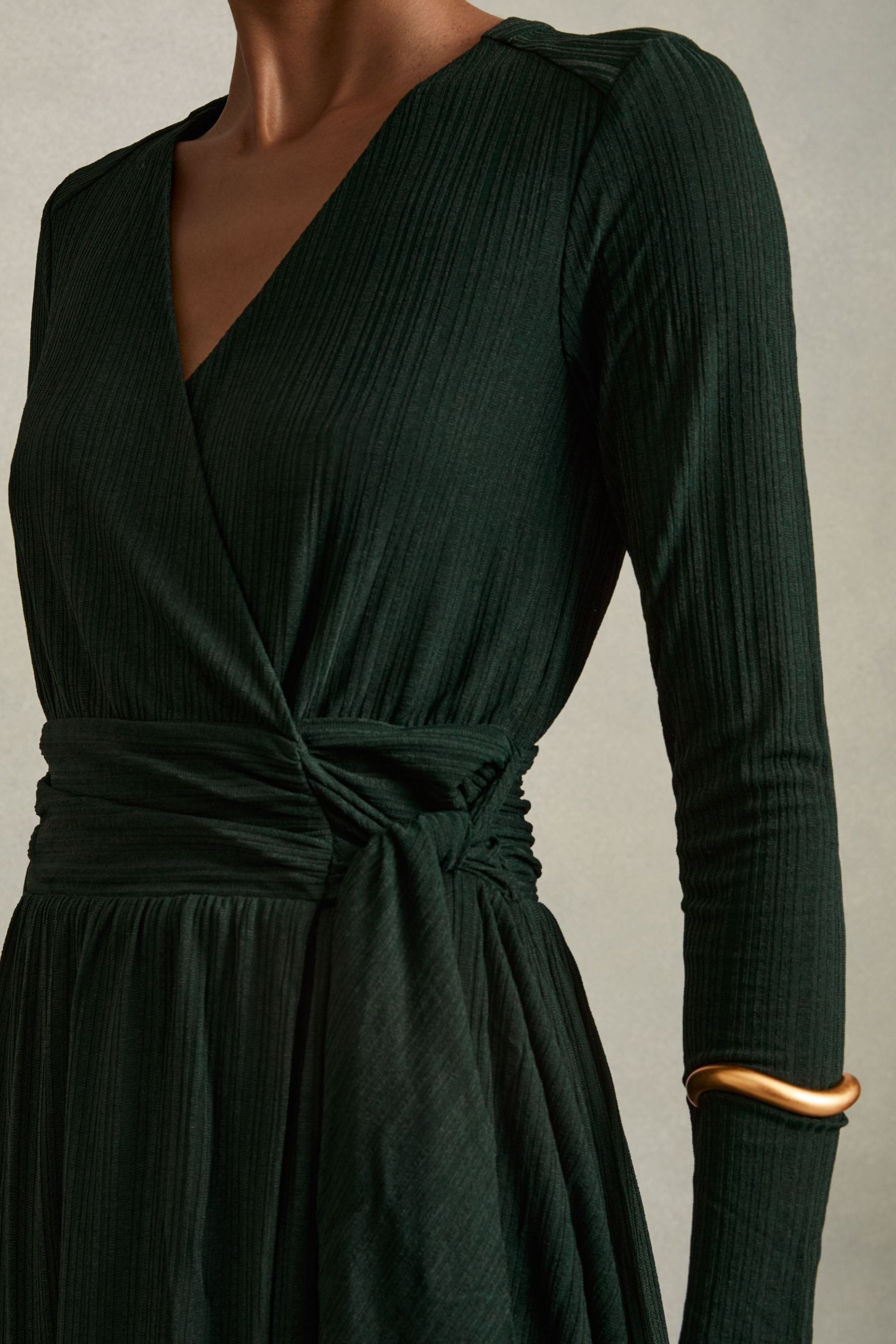 Buy Reiss Green Madeline Jersey Wrap Tie Midi Dress from Next Malta