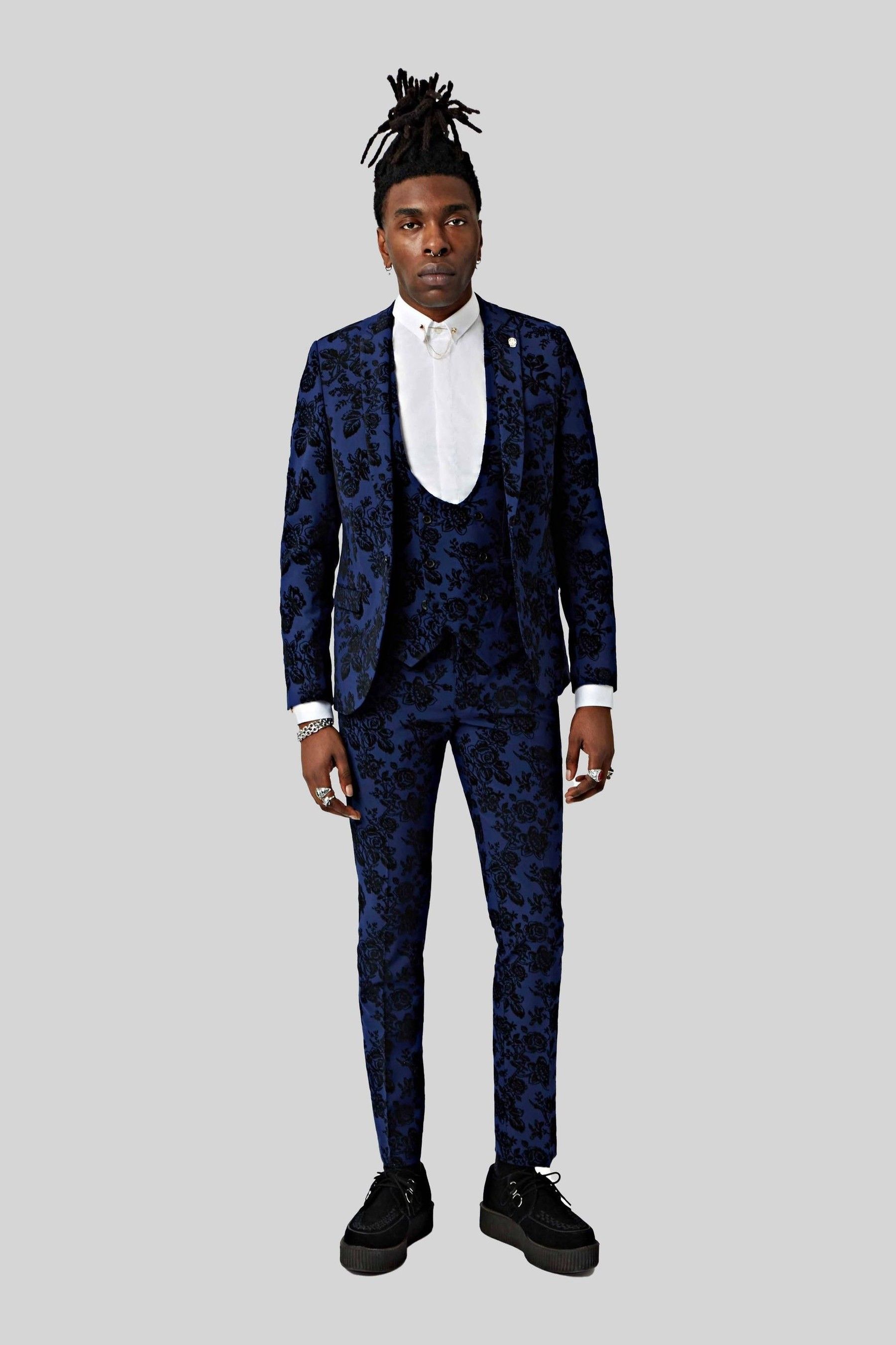 Twisted tailor super skinny suit jacket with flocking store