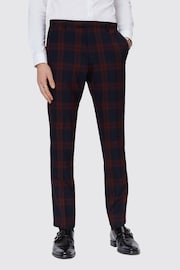 Twisted Tailor Red Ginger Skinny Fit Tartan Trousers - Image 1 of 4