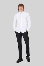 Twisted Tailor White Lynton Skinny Fit Collar Bar Cotton Shirt - Image 4 of 4