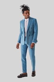 Twisted Tailor Blue Slim Fit Aston Corduroy Double Breasted Jacket - Image 1 of 5