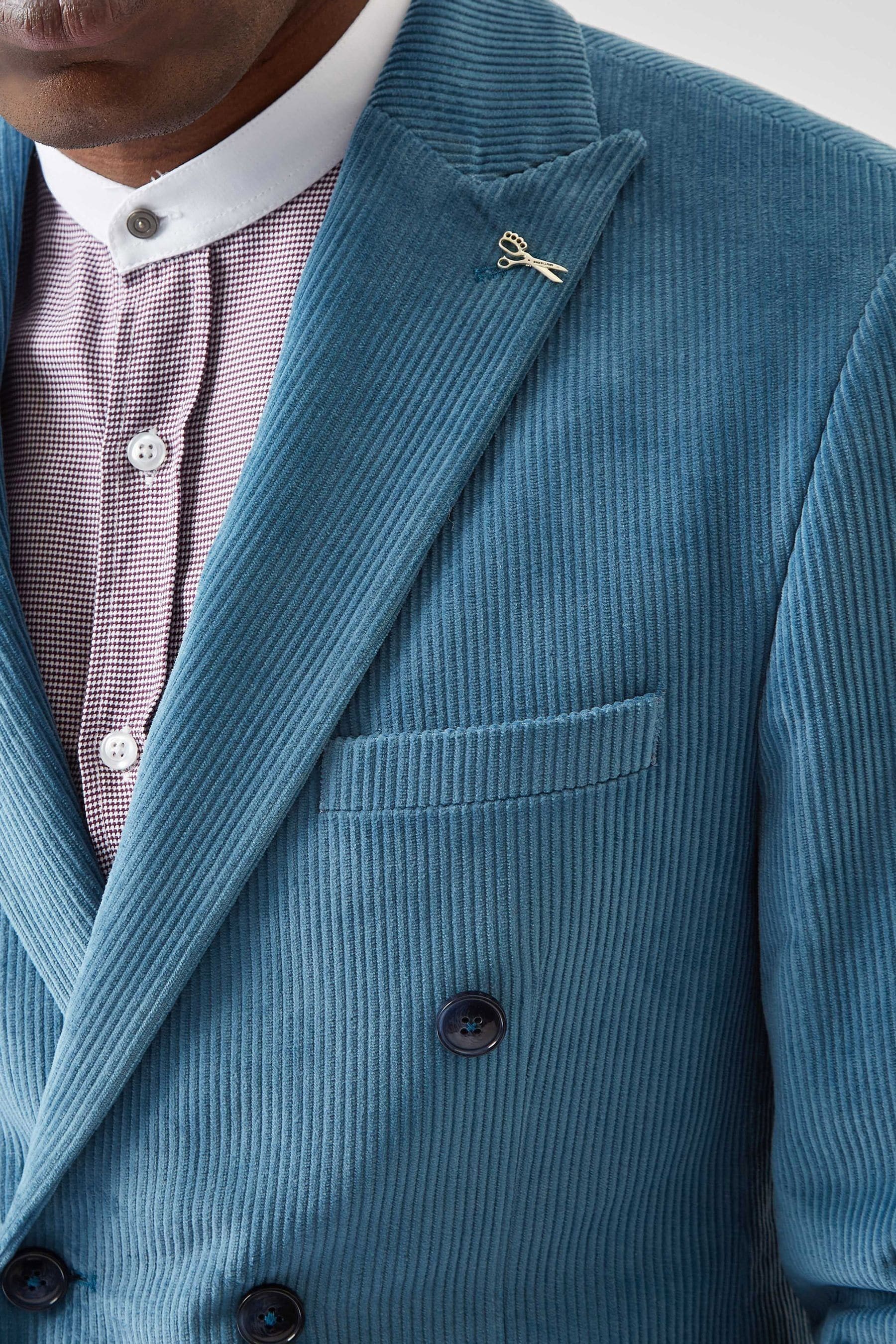 Buy Twisted Tailor Blue Slim Fit Aston Corduroy Double Breasted 100 Cotton Jacket from the Next UK online shop