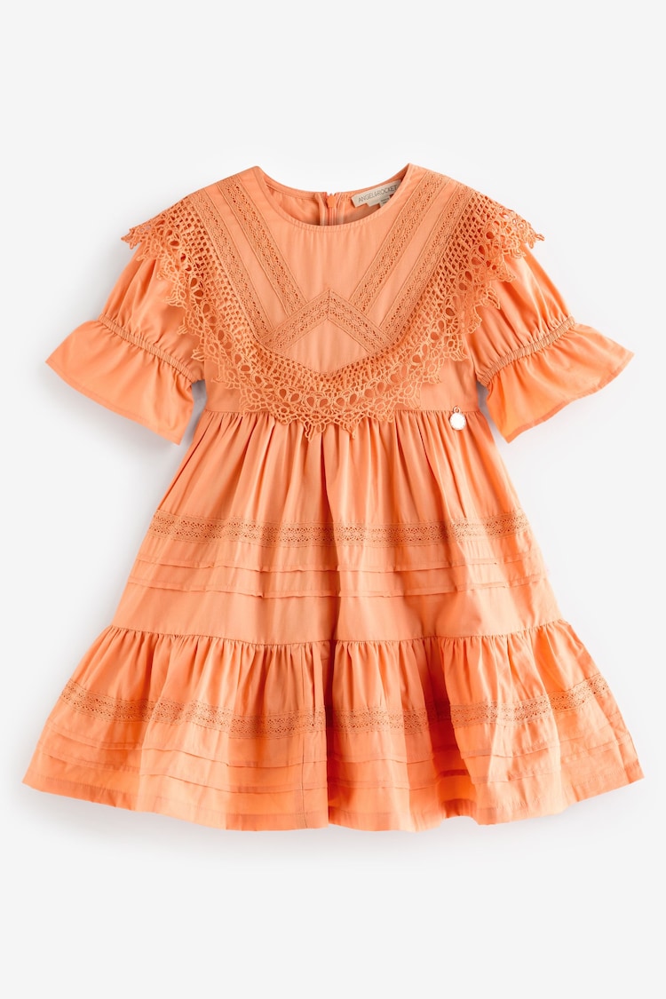 Angel & Rocket Orange Allegra Lace Trim Dress - Image 5 of 5