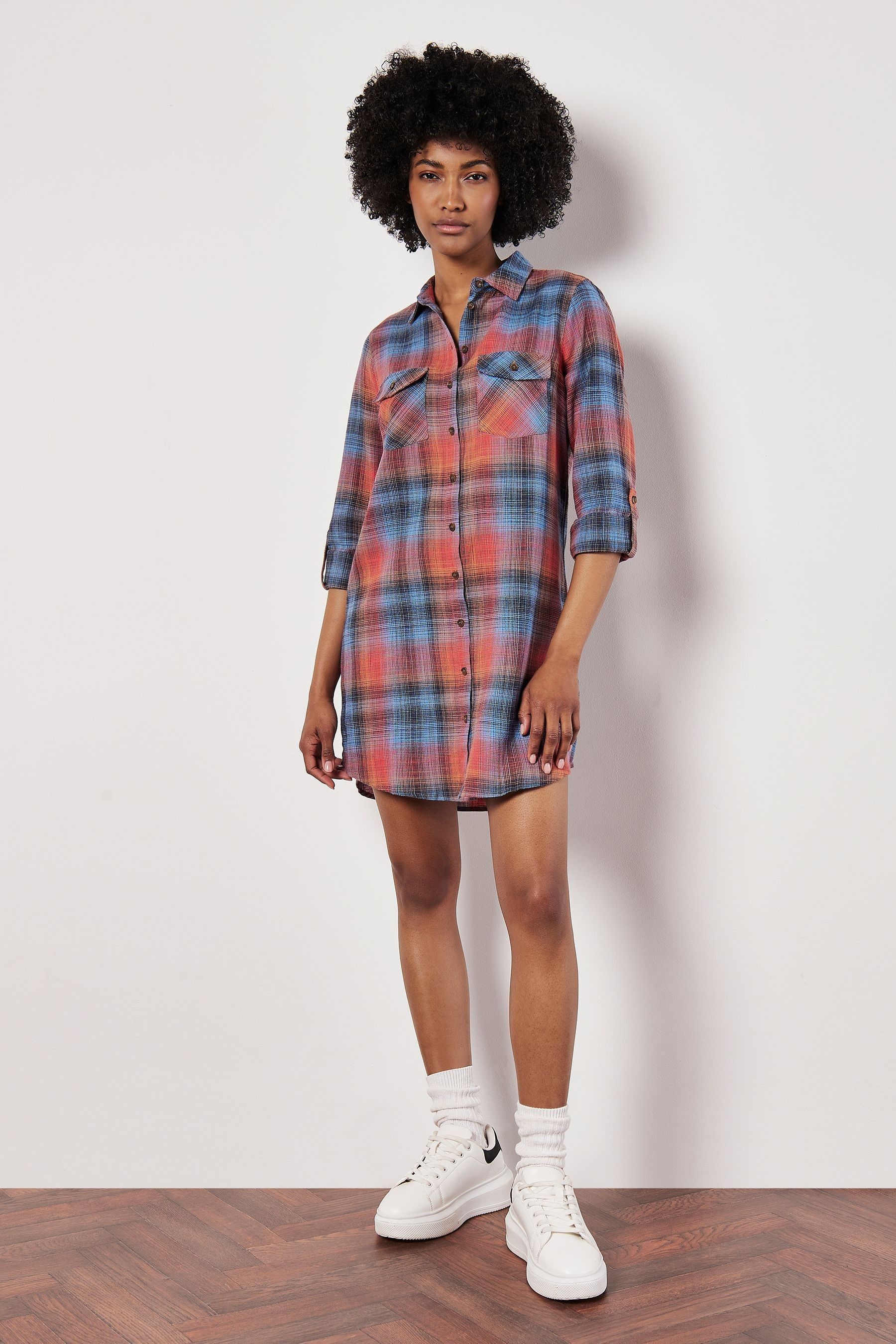 Plaid dress with pockets outlet