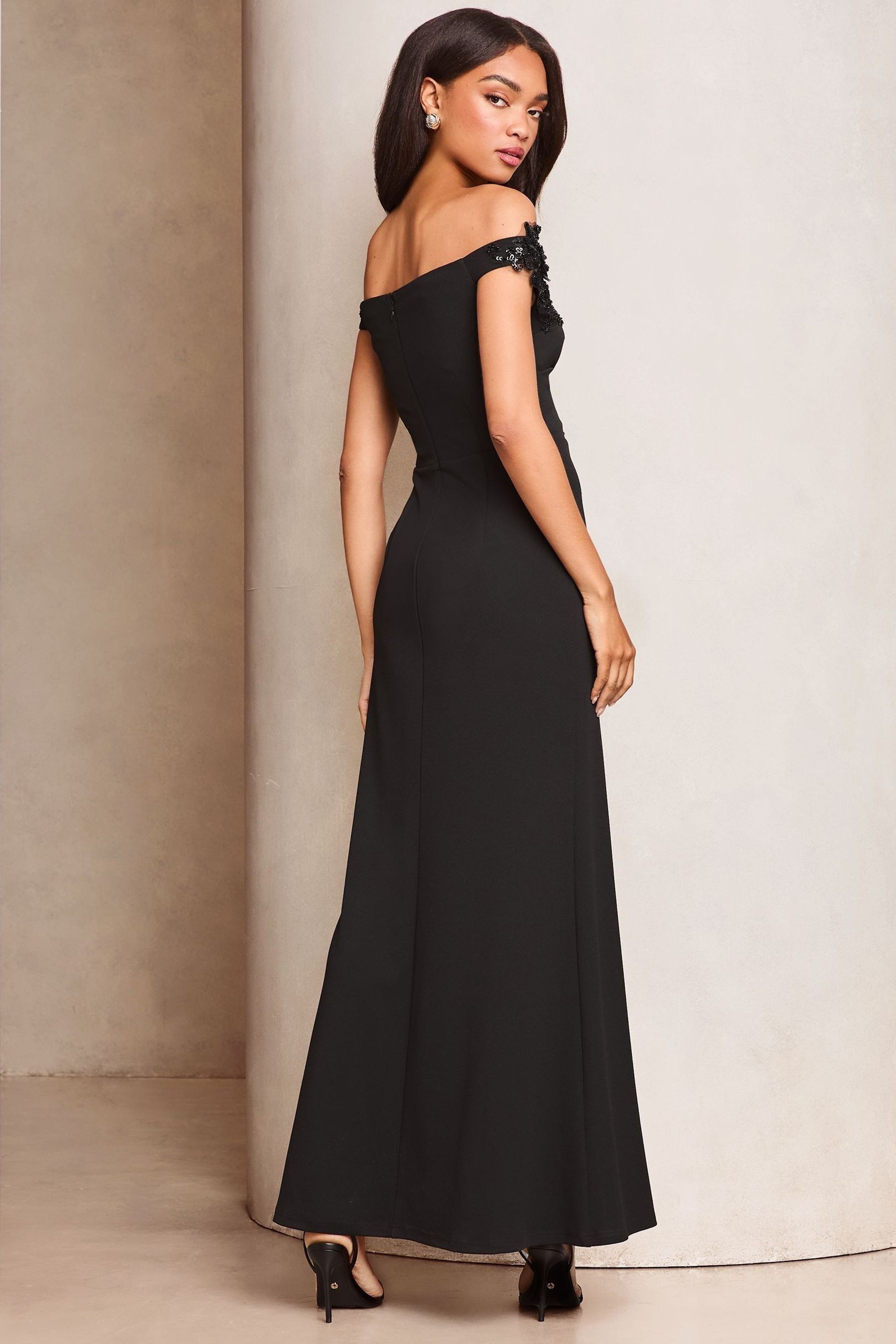 Lipsy 3d flower sequin maxi dress top
