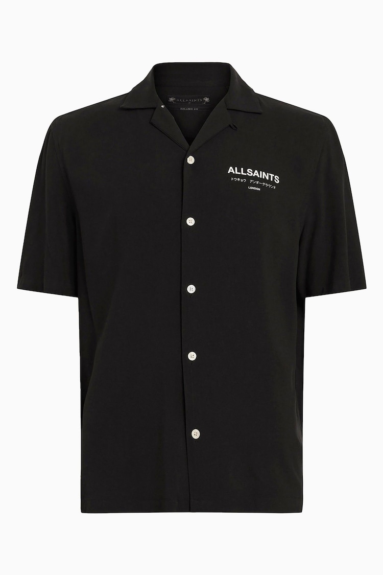 AllSaints Black Underground Short Sleeve Shirt - Image 7 of 7