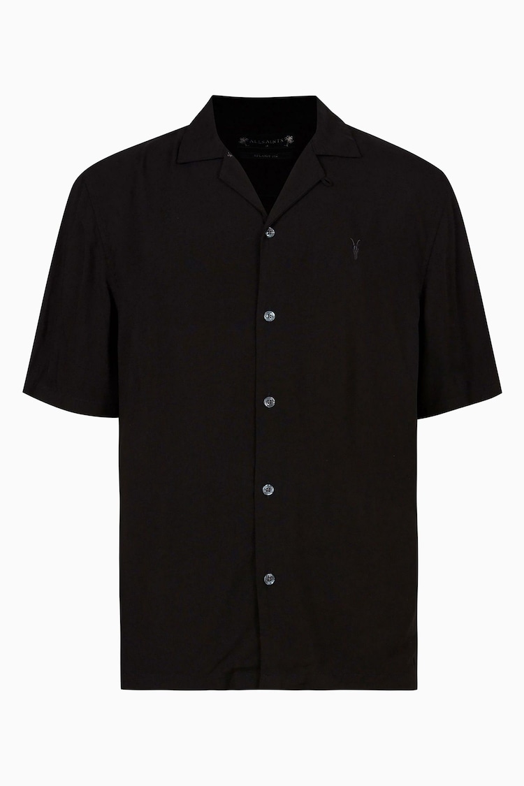 AllSaints Black Venice Short Sleeve Shirt - Image 8 of 8