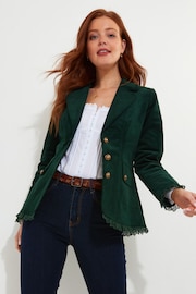 Joe Browns Green Petite Slim Fit Lace Trim Cord Jacket - Image 2 of 5