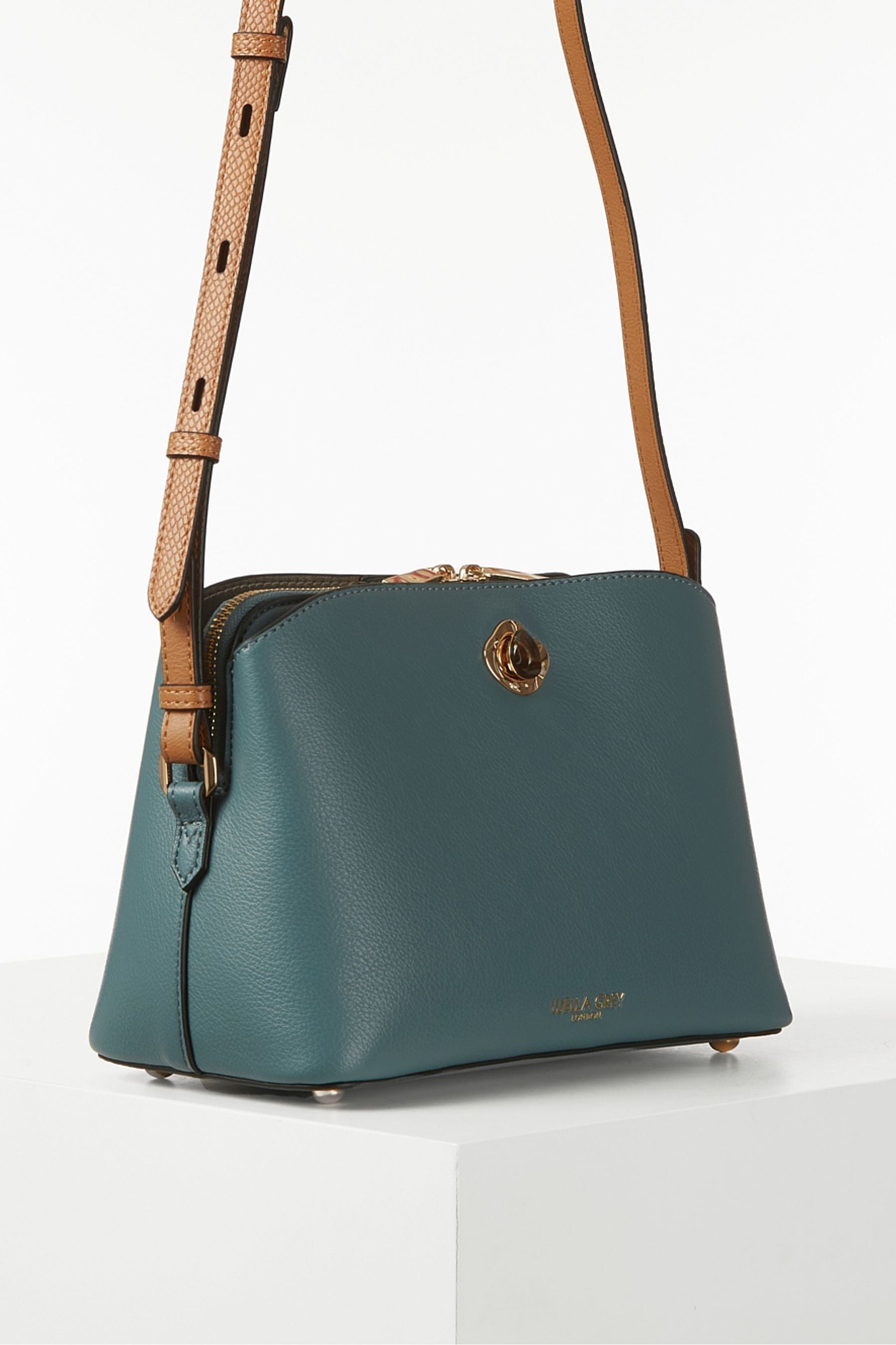 Buy Luella Grey Blue Julianna Zip Top Crossbody Bag from Next Luxembourg