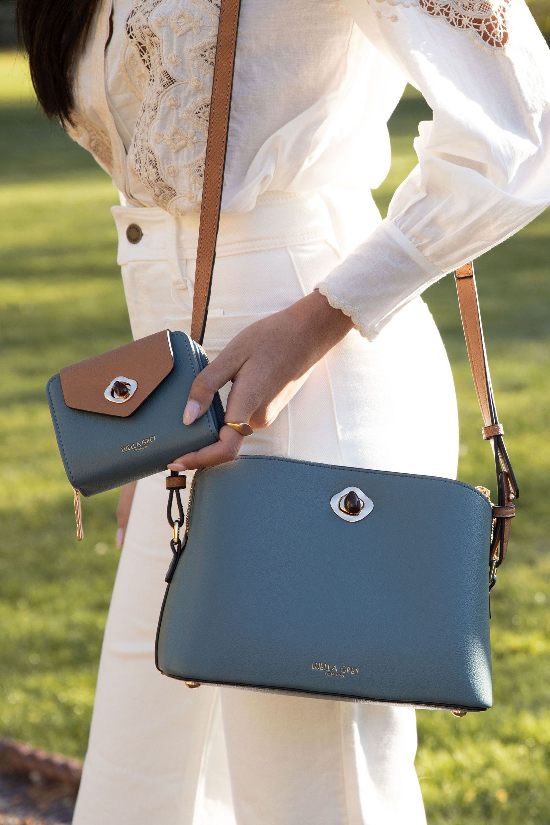 Buy Luella Grey Small Blue Hettie Purse from Next Luxembourg