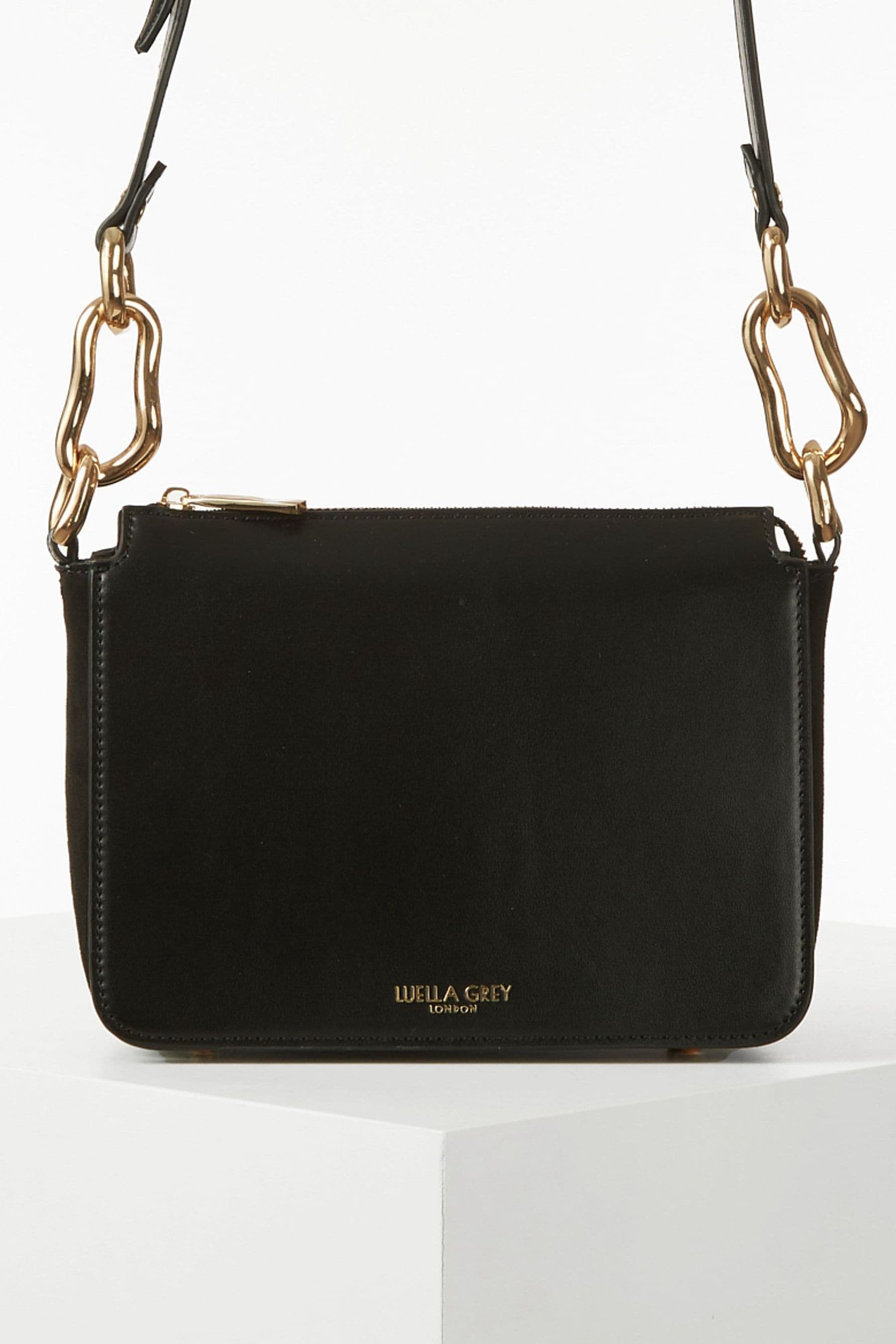 Luella Grey Margarita Zip Top Cross Body Black Bag