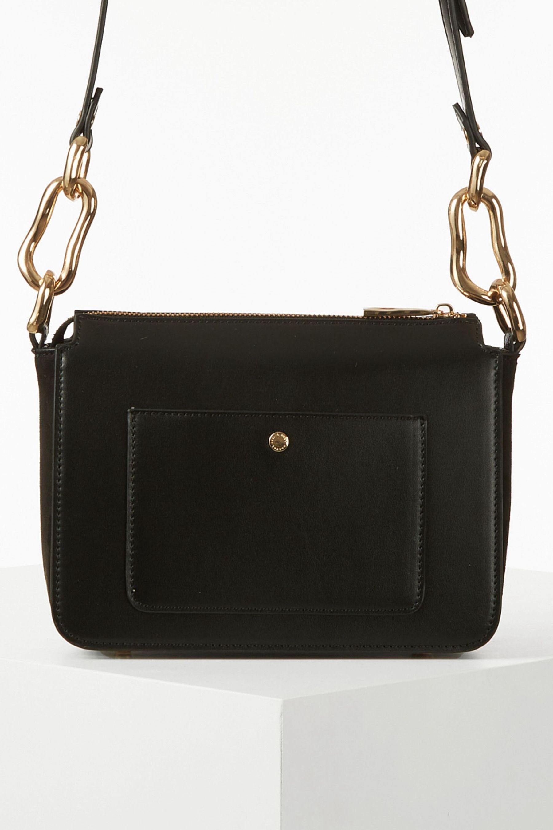 Luella Grey Margarita Zip Top Cross Body Black Bag