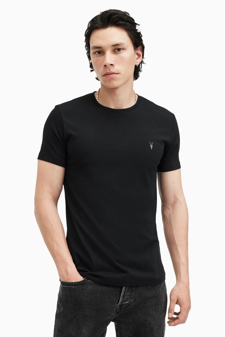 AllSaints Black Tonic Short Sleeve Crew T-Shirt - Image 1 of 7