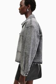 AllSaints Grey Nicky Denim Jacket - Image 5 of 9