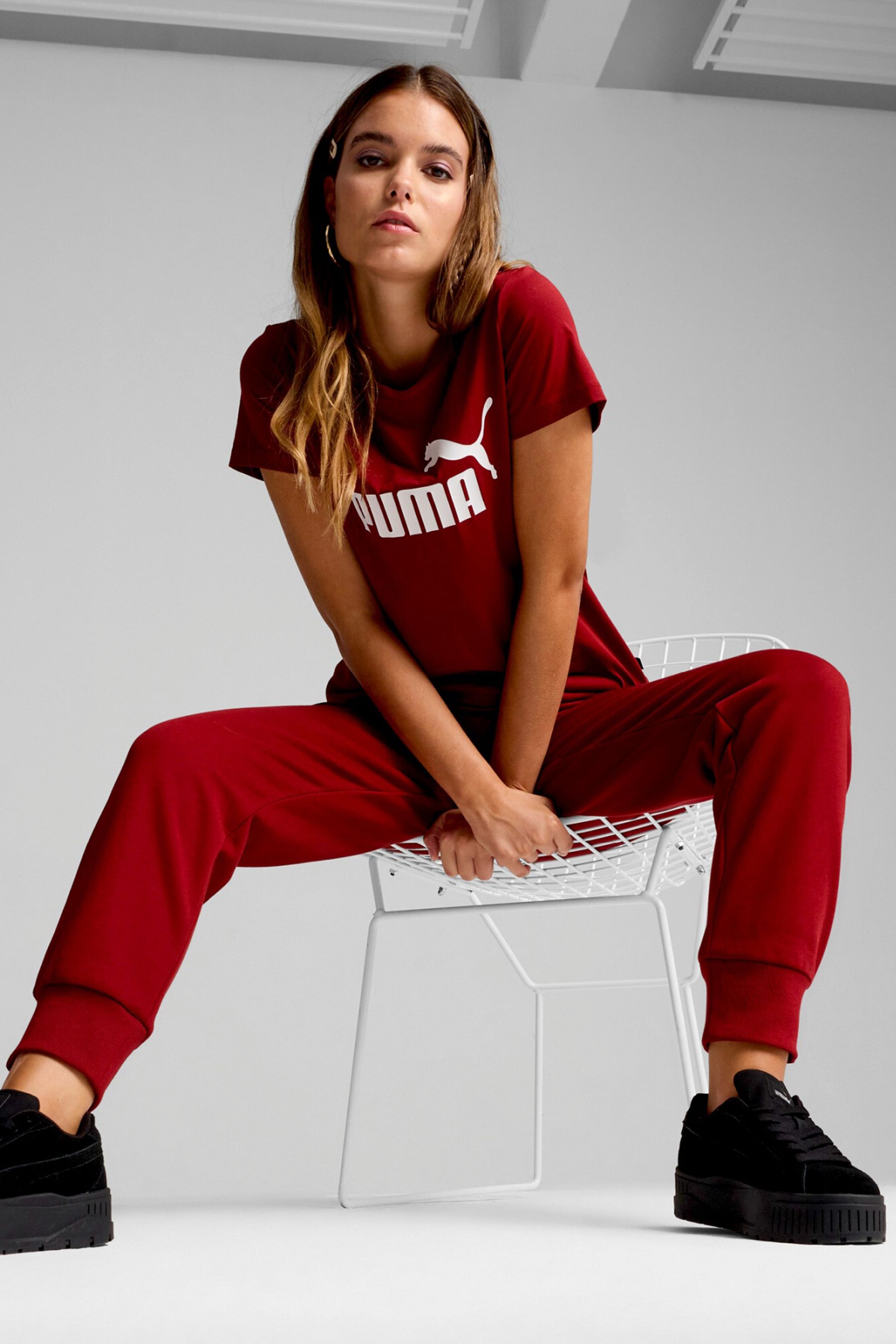 Buy Puma Red Womens Essentials Joggers from Next Iceland