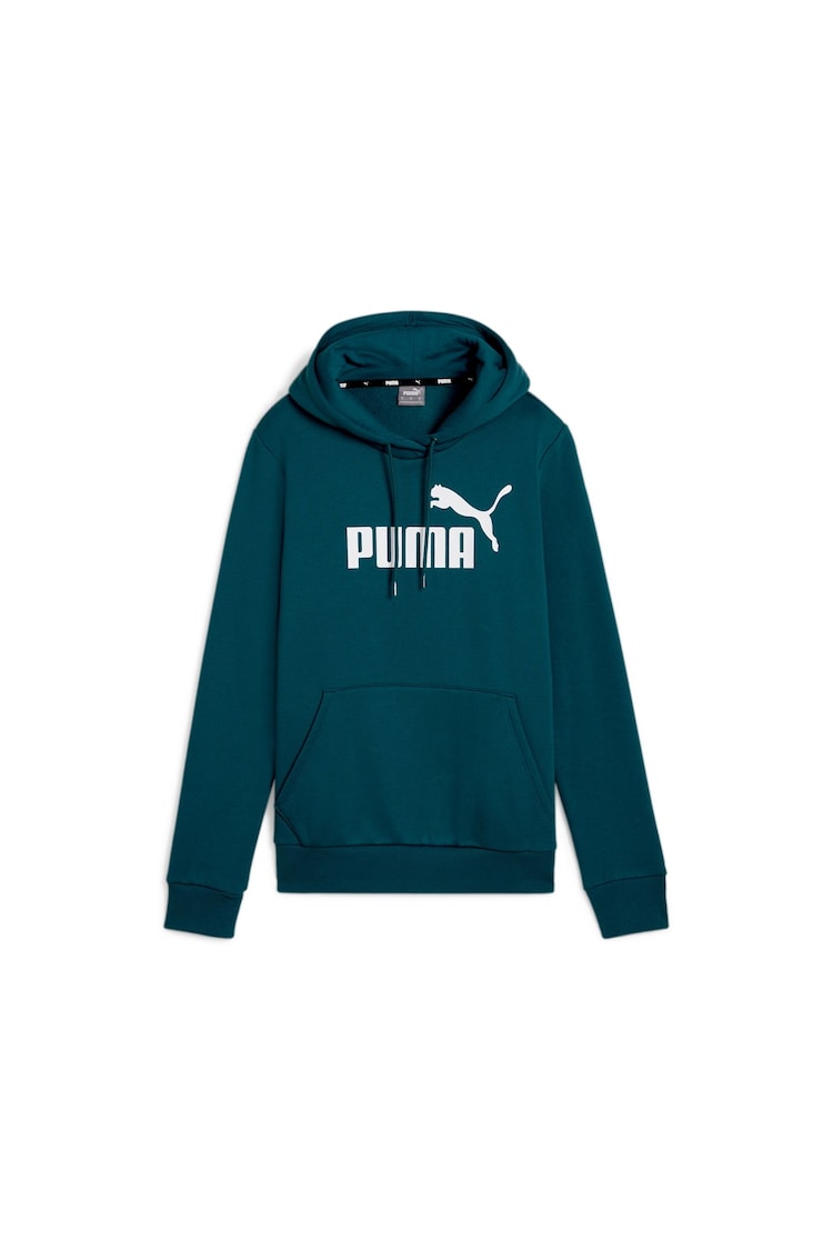 Puma Green Womens Essentials Logo FL Hoodie - Image 6 of 6