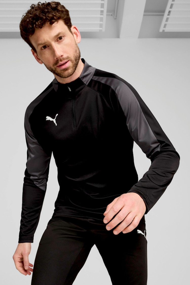 Puma Black Mens individual LIGA Quarter-Zip Top - Image 2 of 6