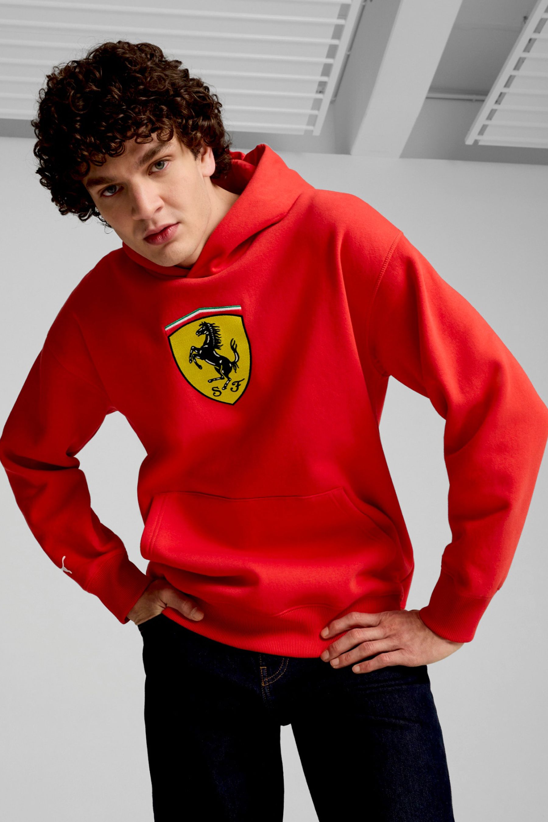 Buy Puma Red Mens Scuderia Ferrari Race Big Shield Hoodie from Next Luxembourg