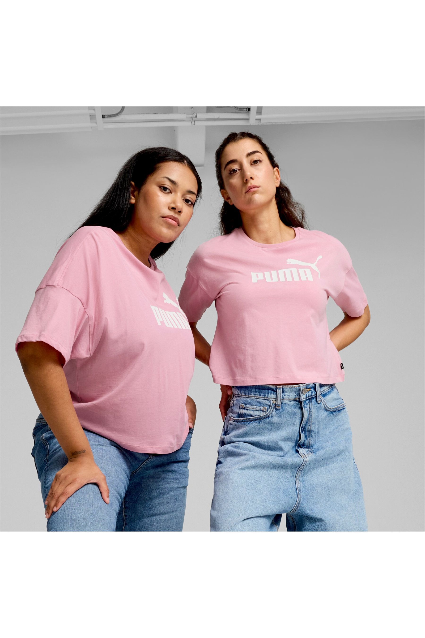 Buy Puma Pink Womens Essentials Logo Cropped 100 Cotton T Shirt from the Next UK online shop