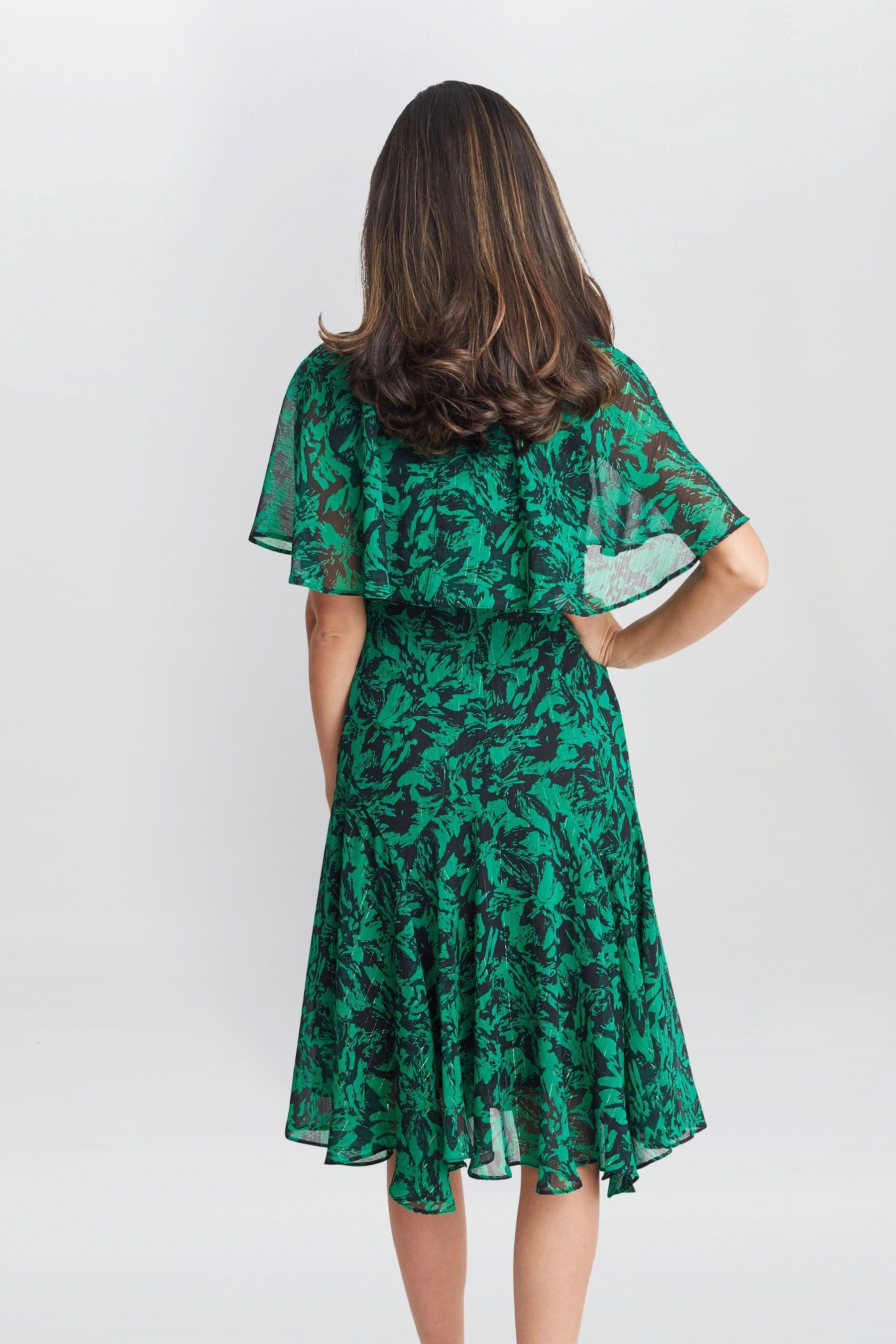 Gina bacconi chiffon dress discount