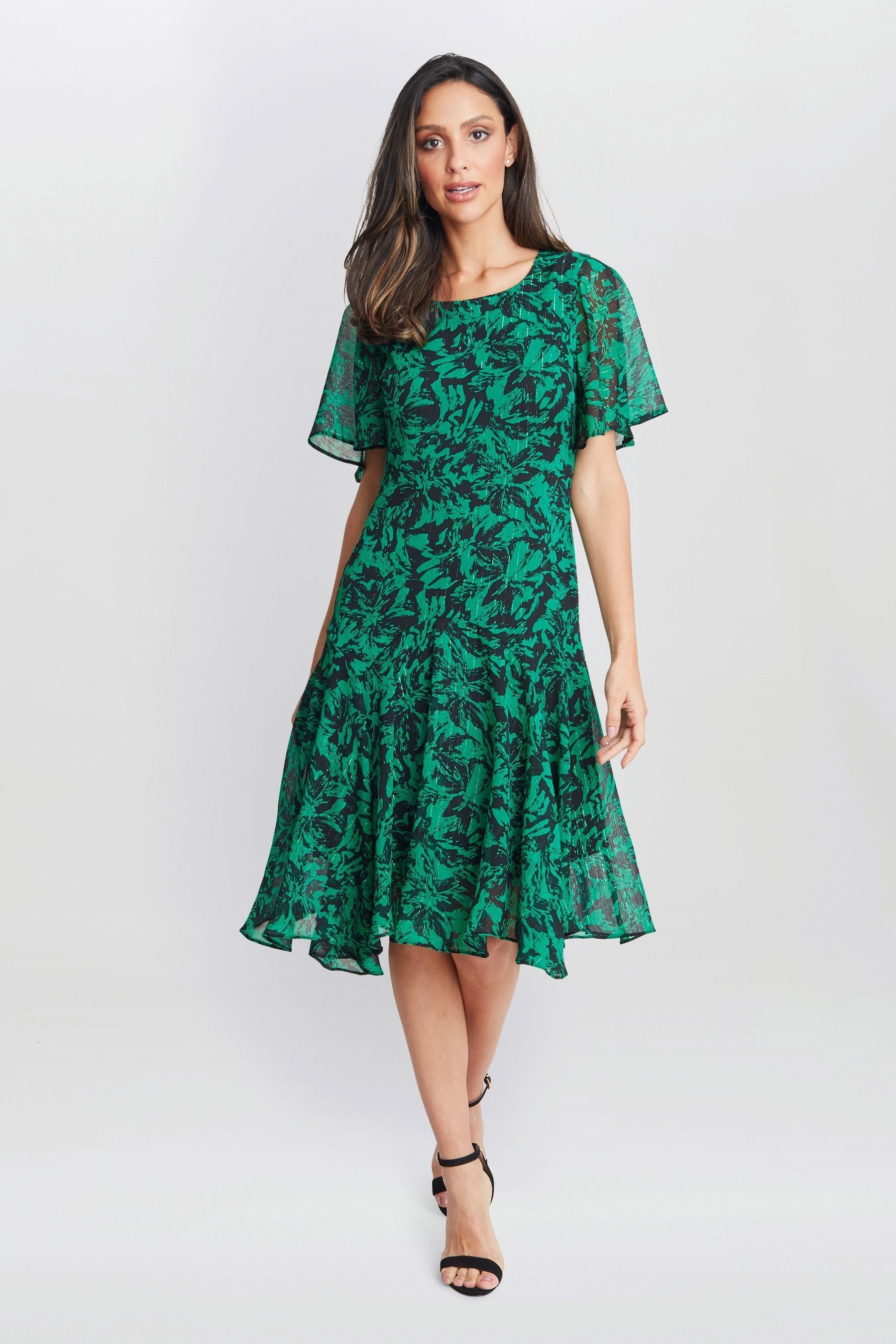 Buy Gina Bacconi Green Annette Chiffon Dress from Next Luxembourg
