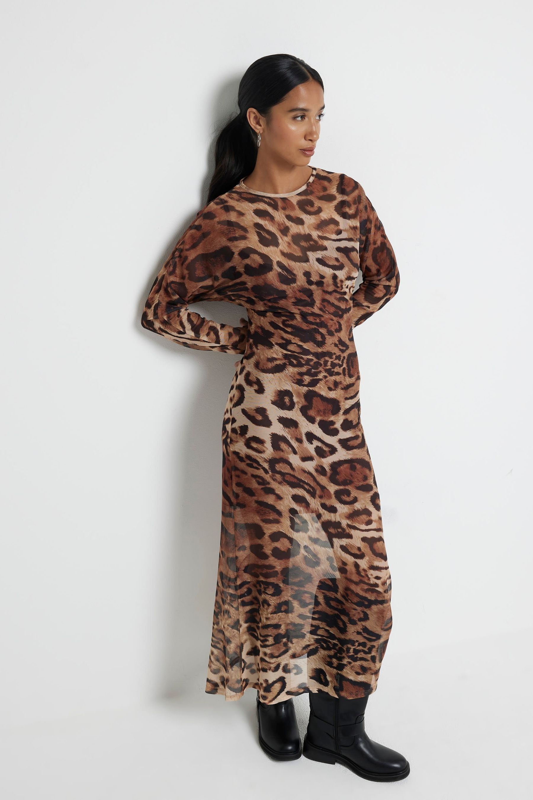 River island leopard print maxi dress cheap