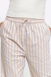 River Island Brown Stripe Poplin Pull On Trousers - Image 3 of 4