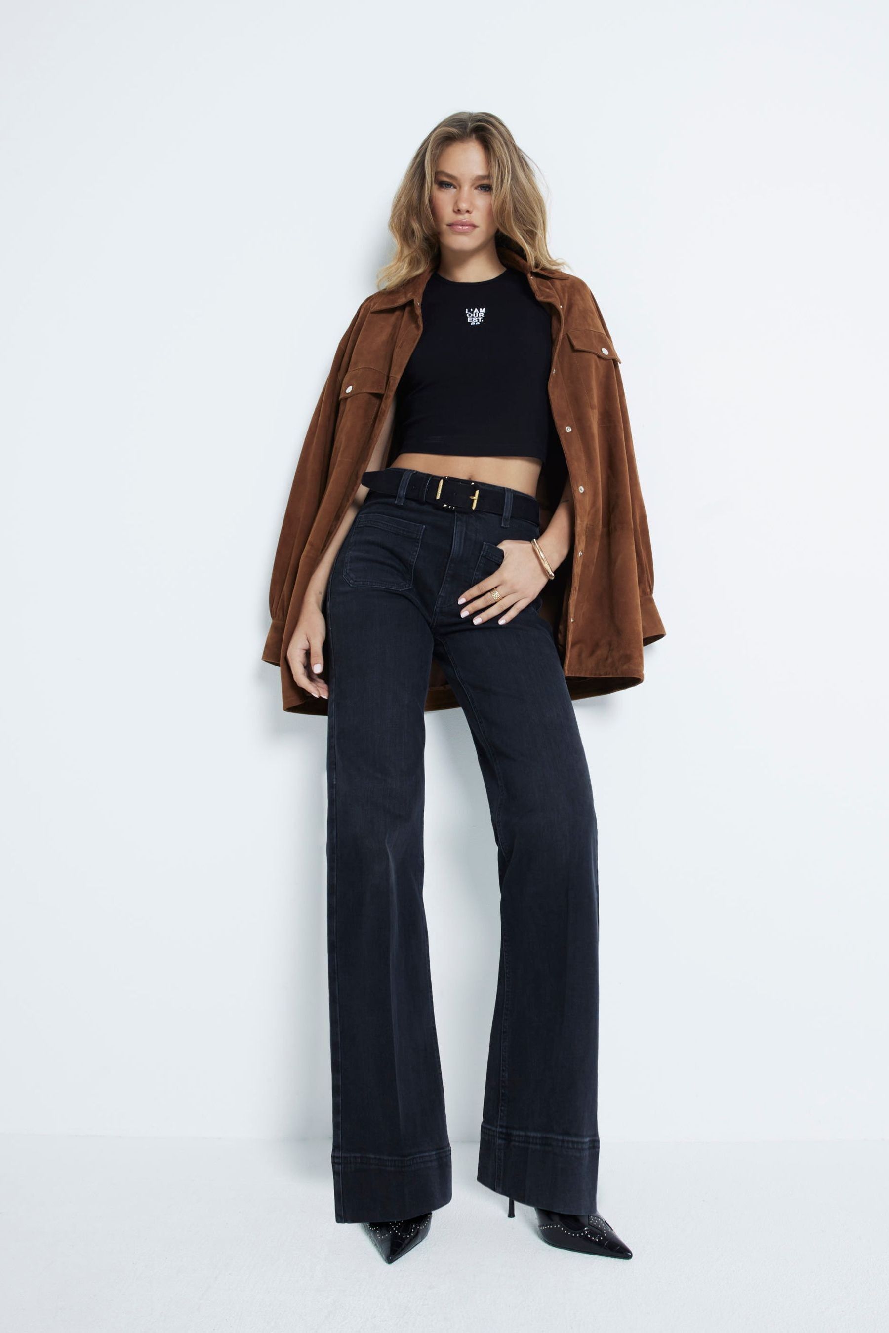 River island wide leg jeans on sale