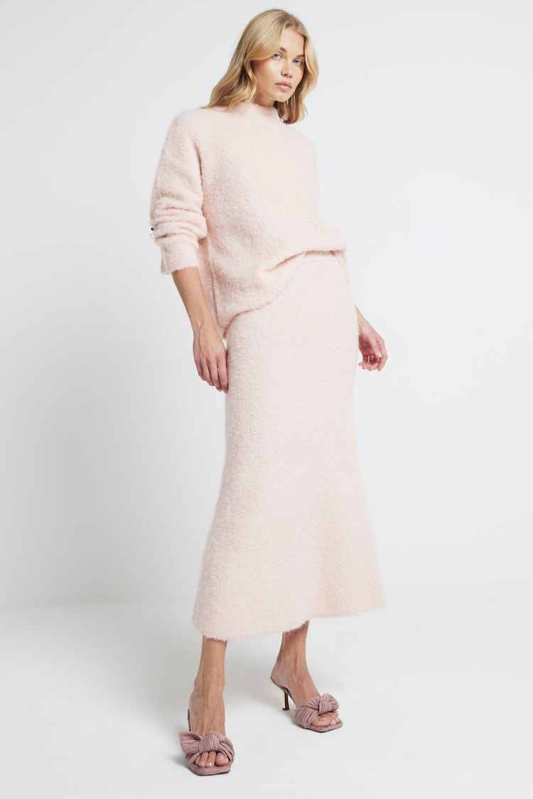 River Island Pink Cosy Maxi Skirt - Image 2 of 4