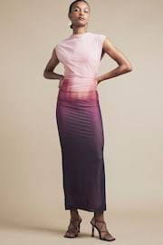 River Island Boat Neck Ombre Mesh Midi Dress - Image 1 of 4