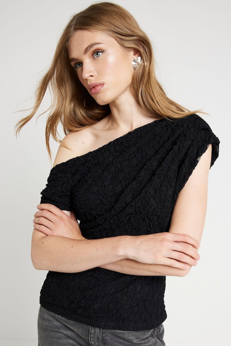 River Island Black Drape Top - Image 1 of 4