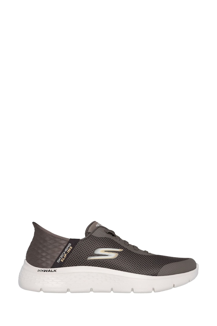 Skechers Brown Go Walk Flex Hands Up Slip In Trainers - Image 1 of 3