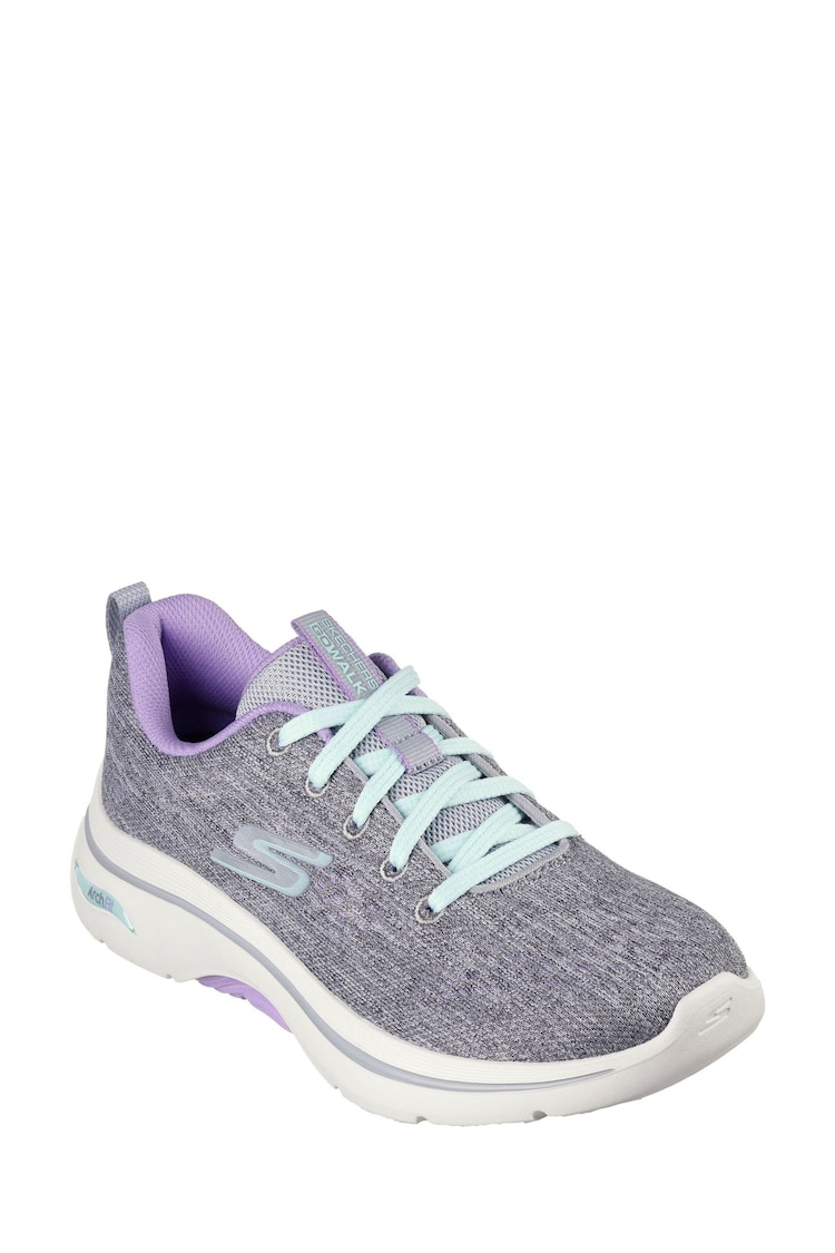 Skechers Grey GO WALK Arch Fit 2.0 Vivid Sunset Shoes - Image 1 of 3