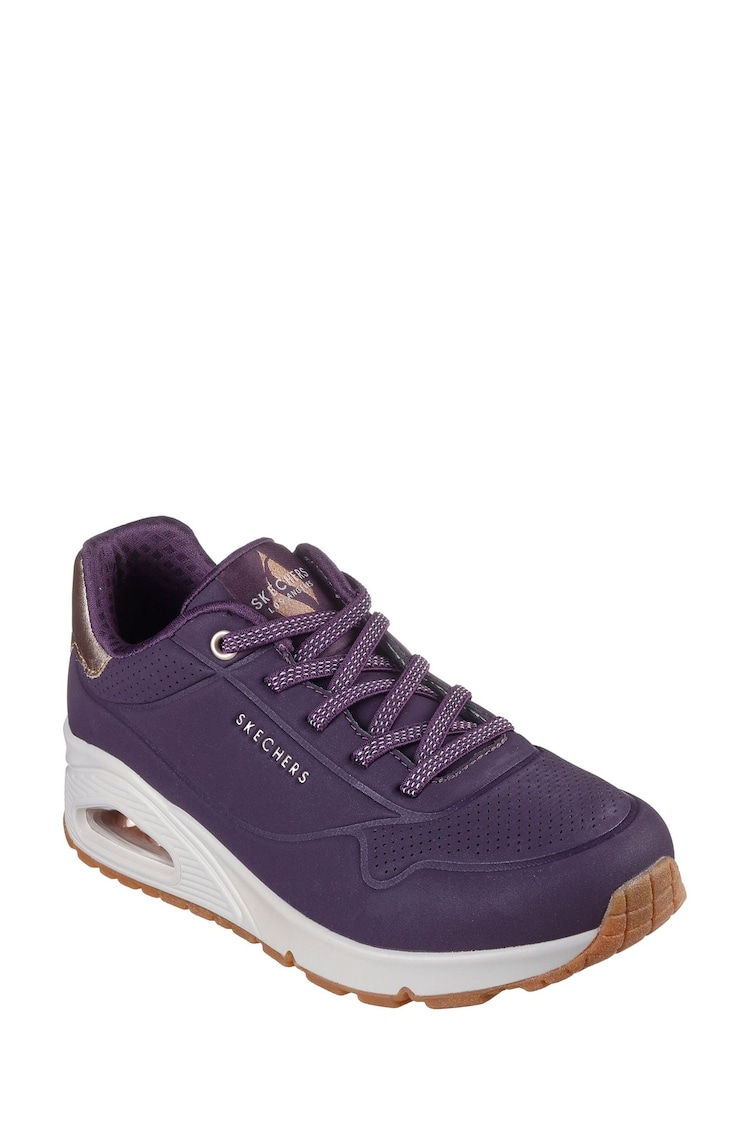 Skechers Purple Uno Shimmer Away Trainers - Image 2 of 3