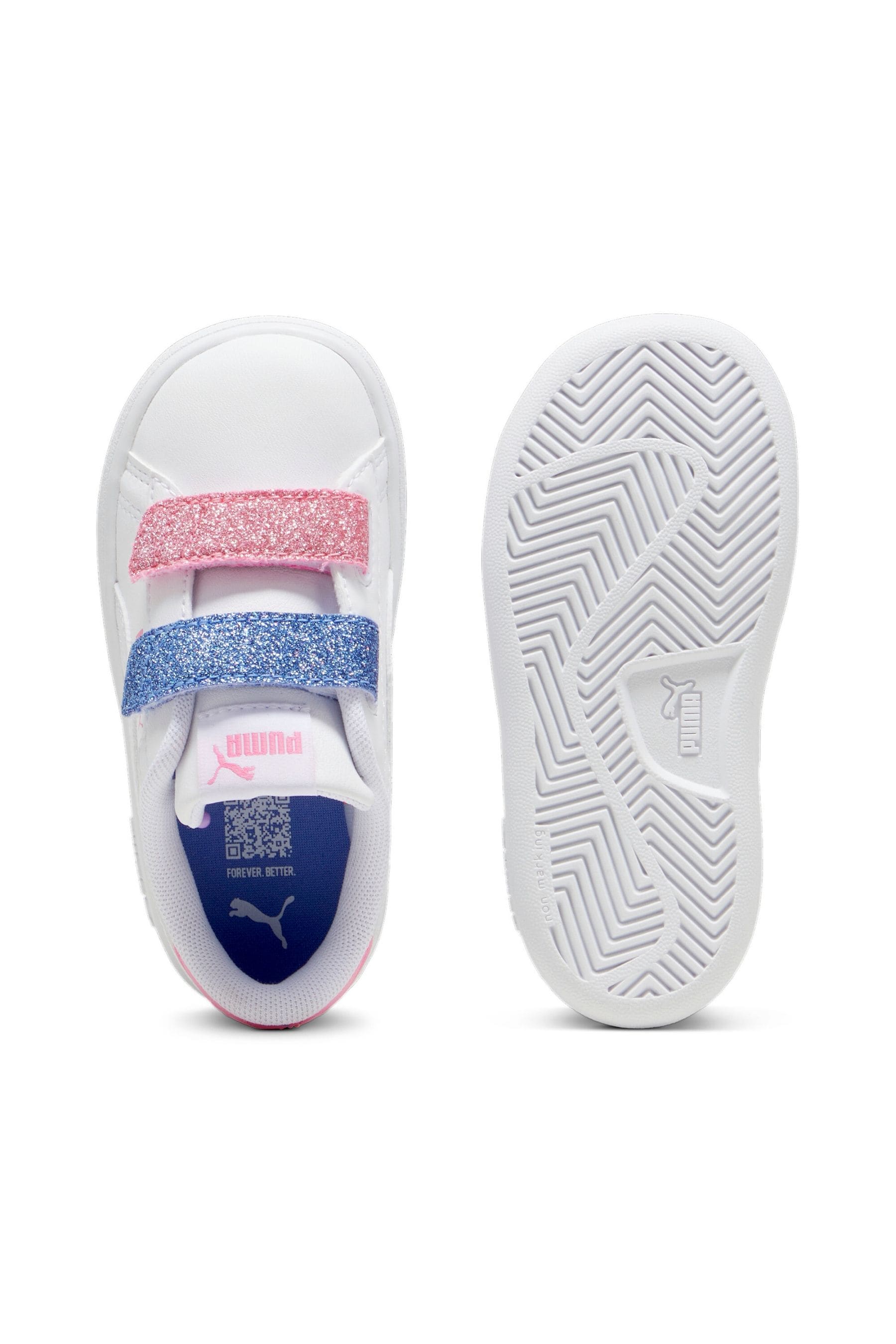 Buy Puma White Grey Girls Smsah 3.0 L Glitter Sneakers from the Next UK online shop