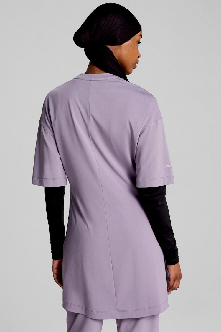 Puma Purple Womens Modest Oversized Training T-Shirt - Image 2 of 6