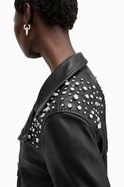 AllSaints Black Billie Biker Jacket - Image 2 of 3