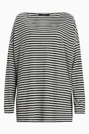 AllSaints Black Rita Stripe T-Shirt - Image 6 of 6